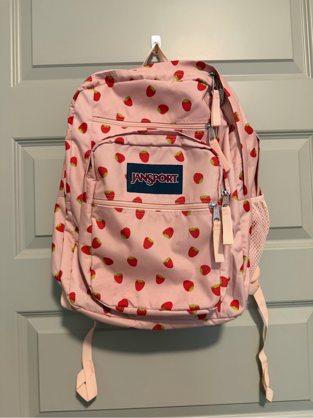 Jansport Pink Strawberry Print Kids Backpack